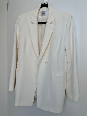 Set: Lattelier Cream/Ivory Oversized Blazer and Pansuit